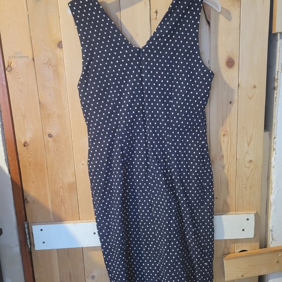 Cleo Vintage Navy and White Polkadot Dress - Picture 2 of 2
